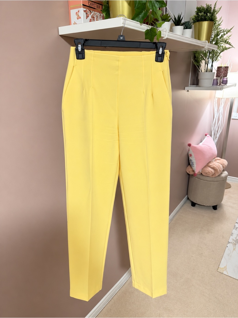 Dynamite Bright Yellow High-Rise Tailored Trousers